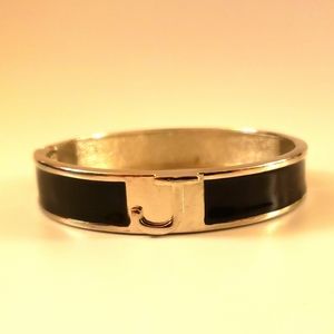 Black Enamel Initial Bracelet